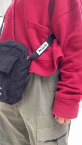 DSRVD- TAS SLINGBAG MINI CODUROY POUCH SKULL PRIA WANITA