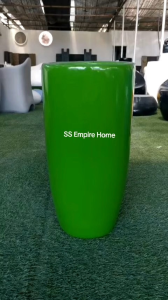 REX FP43 Gloss Green Fiberglass Tall Flower Pot Pasu Bunga Garden Taman Plant Pokok Indoor Outdoor Modern Landscape Home