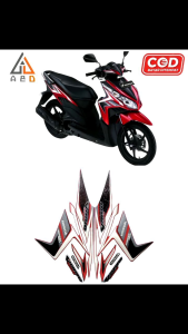 Stiker Striping Lis Les Body Motor Honda Vario Techno 110 2011 Merah Standar Full Set
