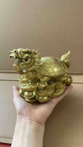 Long quy bát quái rùa đầu rồng Tượng Long quy bát quái cao 12cm dài 16cm