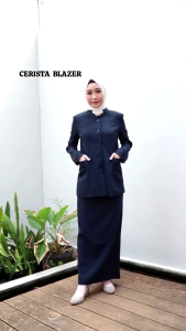 Seragam Blezer DKI Biru Dongker || Steilan Dinas Biru Dongker || Seragam Dinas Guru DKI || Blazer Biru Dongker Wanita
