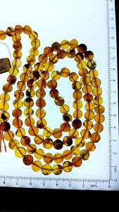 ก-2 สร้อยคอประคํา108 พุทธคุณ อำพันพม่าแท้100% Size 8.3mm หนัก 32.3g