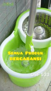 Pel Lantai Putar Pembersih Lantai Otomatis Magic Mop Set Ember Tongkat Kain Pel GSF 533