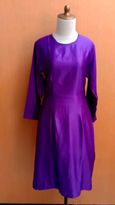 midi dress wanita ungu satin M cewek lengan panjang MEWAH