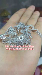 Mặt dây chuyền chữ cái đính đá pha lê bạc s925 đẹp lấp lánh