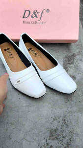 Sepatu Pantofel Putih Wanita Akper/Kedokteran Hak 5cm Bahan premium sol karet Lentur tidak licin