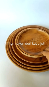 piring makan piring saji ukuran besar dari kayu jati kwalitas premium