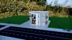 แบบบ้านโมเดิร์นพักอาศัยรวม 2 ชั้น