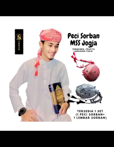 Peci Sorban MSS Jogja - Imamah Instan Permanen Praktis Langsung Pakai | Peci Bayi Anak Dewasa - Arafat