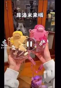 LRMS Botol Minum Anak Sedotan Melody Kuromi Cinnamoroll 550ml Tali Panjang