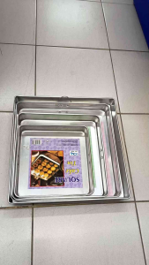 Acuan Kek Segi Empat Aluminium/ Acuan Kuih/ Aluminium Deep Square Cake Tin Mould Non Loose Base