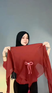 Hijab Segi Empat Paris Pita Coquette Bordir Tassel Payet