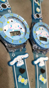 KUROMI MELODY KITTY #CINNAMOROLL Jam tangan budak ada lampu dan MUSIK
