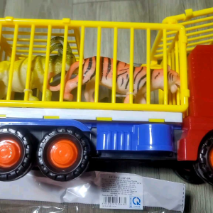 Đồ chơi xe chở thú cỡ lớn cho bé có đà trớn 33x13x16cm (mới đẹp)