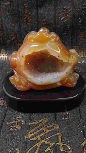 Natural Madagascar Collection Agate Crystal Toad Carved Ornament ACT05 #AgateCrystal