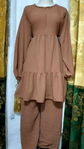 SETELAN ALENA CRINKEL/BAJU MUSLIM BUAT LEBARAN/SETELAN WANITA DEWASA TERBARU//SETELAN BAJU MUSLIM TERBARU 2025