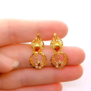 Subang Gantung Skru Design Indian Emas 916 Yon Hing