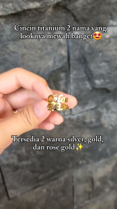 Cincin Nama Titanium Anti Karat Anak Dewasa & Cincin Wanita