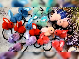 IKAT RAMBUT BONEKA KELINCI / KUNCIR RAMBUT KELINCI / SCRUNCHIE RABBIT / KARET IKAT RAMBUT KELINCI | IRB-7823