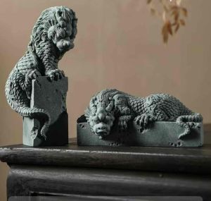 Cặp Tượng Song Long Toạ Thạch Decor Decor Phòng Tiểu Cảnh