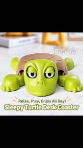 Funny Turtle Desk Coaster Cute Pop Up Eyes Cup Mat Pressing Fidget Toy Novelty Desk Decoration Gift
