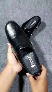 Sepatu Sandal Slop Pria Bustong Casual Formal Kulit / Sepatu Sandal Slop Pria Bustong Kondangan / Sepatu Sandal Slop Pria Bustong Kerja / Sepatu Sandal Slop Pria