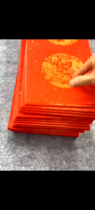 CNY Red Xuan Paper Chinese Calligraphy Red Couplets Duilian Square Fu Couplet Roll