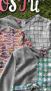 Batik Costume Blus Batik Anak Vierra Lengan Panjang Rayon Cap Madinah Bahan Premium V neck Cocok Untuk Anak Sekolah