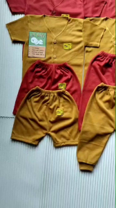 Nn Baby 12 PCS Baju Bayi Baru Lahir Warna Merah Bata-Kuning Kunyit 0-3 Bulan New Brn