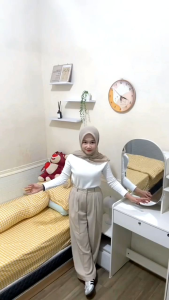 Celana Loose Pants Highwaist Anti Kusut - Trousers Celana Kerja Wanita - Celana Kulot Wanita Polyester