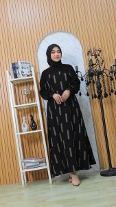 gamis arab/abaya hikmat /abaya arab/abaya turkey/long dress/COD/gamis hitam mewah terbaru elegant