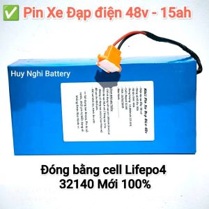 Pin Xe Điện 48 vol / 15ah / Cell Lifepo4 32140 Mới : Thay Thế Cho Các Loại Xe 4 Bình AcQuy