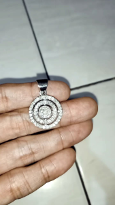 liontin silver berlian natural putih include memo sertipikat