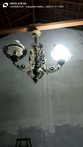 Lampu Gantung Antik Cabang 3 Modifikasi Listrik Gratis Packing Kayu