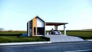 แบบบ้านนอร์ดิกโรงรถ