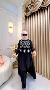 Savita Dress Plisket Mix Rajut Import Mewah