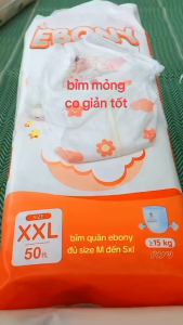 Bỉm Quần EBONY Cho Bé Yêu Phom Bỉm Mềm Mại Đủ Size M đến 5XL