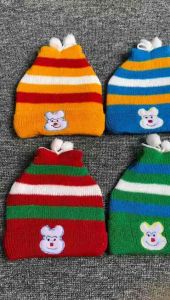 Topi Kupluk Rajut Bayi 0-3 Bulan Bahan Full Rajut Dua Lapis Murah Lucu