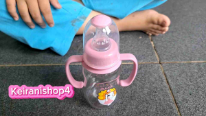 BOTOL SUSU BAYI ALGO 8106 BABY FEEDING BOTTLE DENGAN GAGANG MOTIF LUCU 125ML