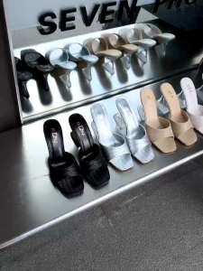 DS SHOE 338-2 Mat Style with Pyramid Heels Sandals for Women