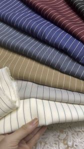 [ VẢI NAKI ] Vải Sọc kẻ 12 ly đẹp lên quần set áo kiểu đầm váy khổ 15m không giãn chất liệu mềm mại mịn cầm êm tay