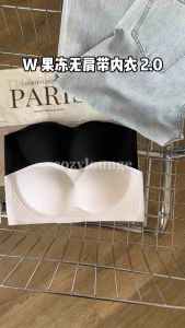 [cozylounge] W Strapless Bra 2.0 | Black Technology Anti Slip | Jelly Sticks Support | FREE Extension Transparent Straps