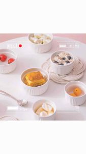 (6pcs)White Ceramic Ramekin Souffle Ramekins Desserts Custard Cups / Porcelain Pudding Custard Dessert Cup Cake Mould 白色陶瓷小圆碗舒芙蕾小圆碗甜品蛋奶冻杯/陶瓷布丁蛋奶冻甜品杯蛋糕模具