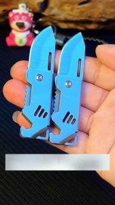 Móc khóa dao rọc giấy mini thép không rỉ