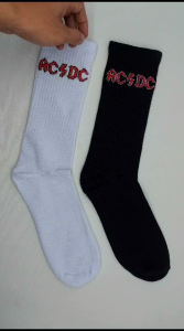 kaos kaki oldschool / kaos kaki motif / kaos kaki skate / acdc putih panjang