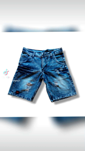 Celana Pendek Jeans Sobek Premium Ringkel Ripped Casual Denim