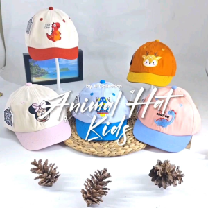 Topi Bayi dan Anak Model Baseball Bordir Binatang Two Tone Lucu