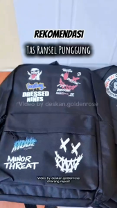 MIDEUR~BAGS Tas Ransel Gendong fashion backpack motiv gambar cocok untuk sekolah SD SMP SMA kuliah traveling casualan