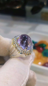 100% Natural Kecubung jeli 8 carat silver handmade ring