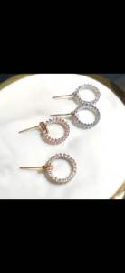 Ziva Circle Stud Zircon Earrings Anting Tusuk Lingkaran Korea Korean Stud Earrings